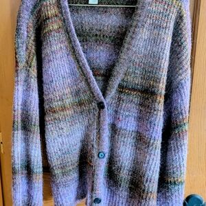 Christian Siriano Purple and Brown Knit Cardigan